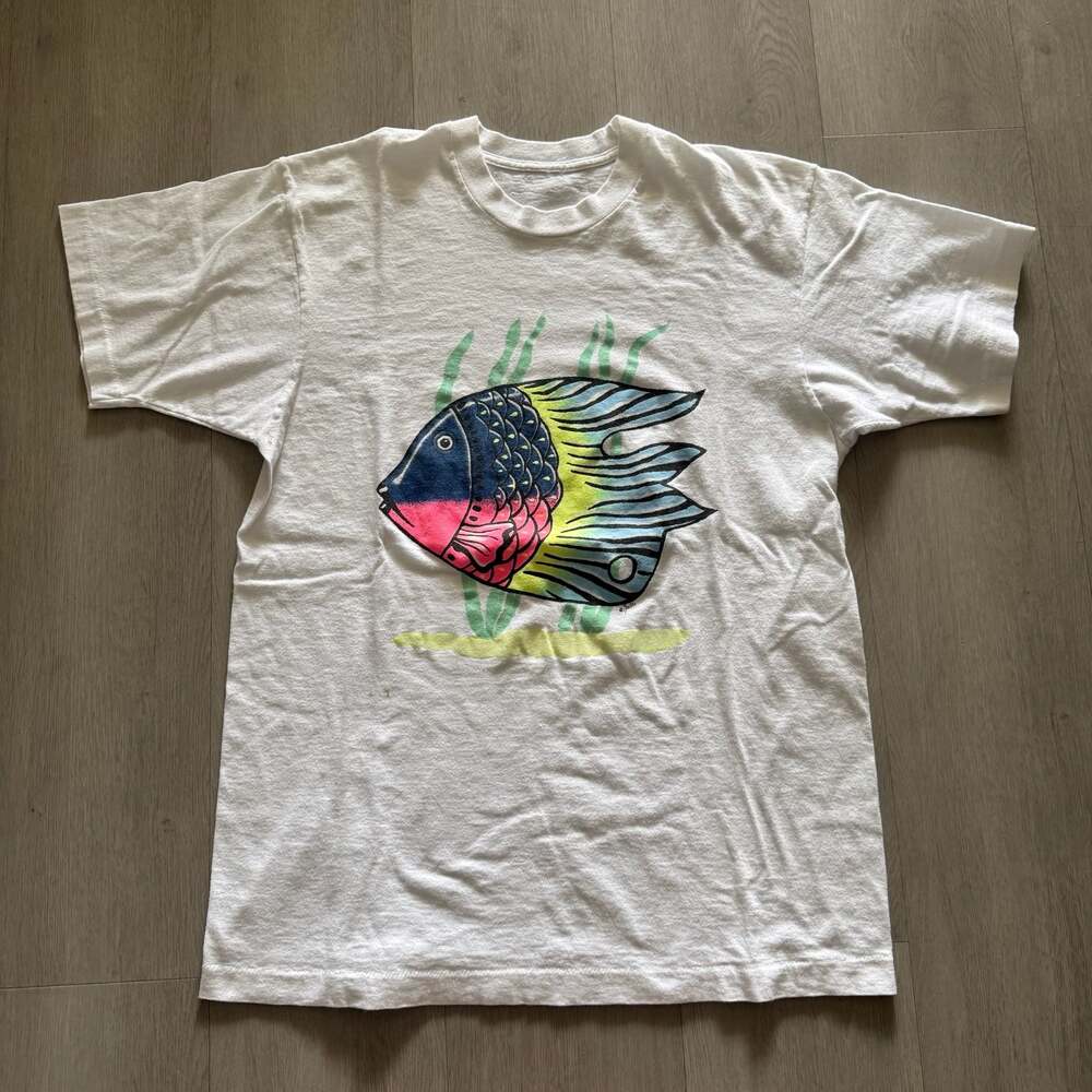 Vintage Patti Colorful Fish Graphic Single Stitch T-Shirt Size M